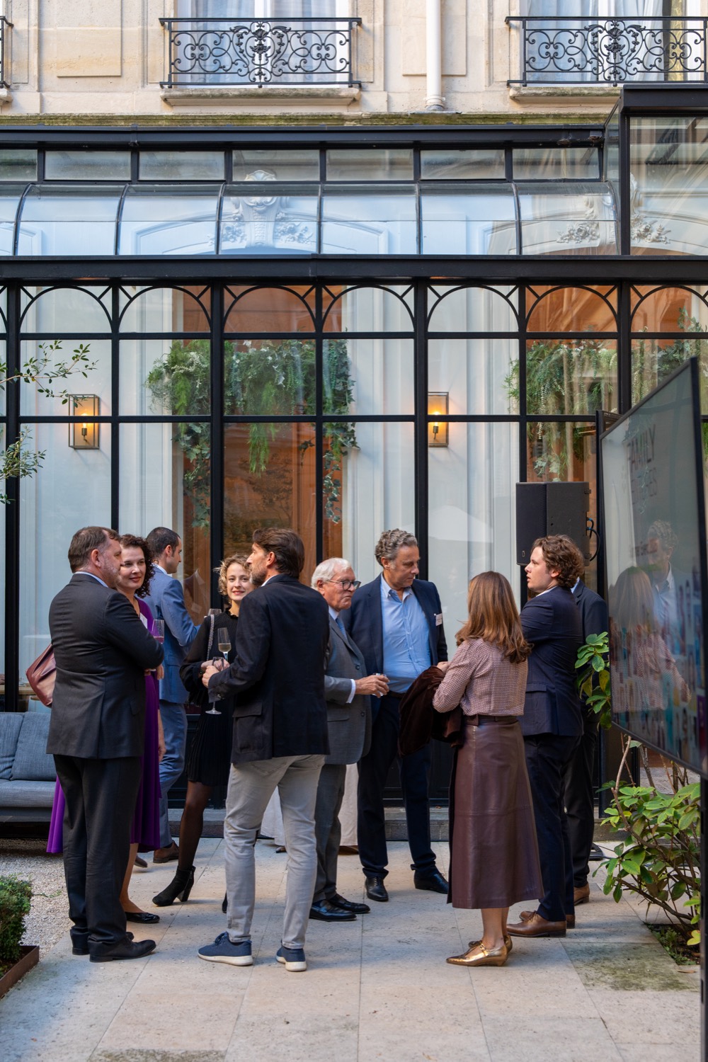 The Family Ventures community gathered at a private event in a Parisian courtyard